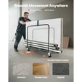 thumbnail image 5 of VEVOR Drywall Cart Dolly, 1800 lbs Load Capacity, Steel Panel Truck Cart with 5 inch Swivel Casters, Lumber Drywall Dolly with Tie-Down Strap & 2 Side Handrails for Factory,Warehouse,Garage,Black, 5 of 10