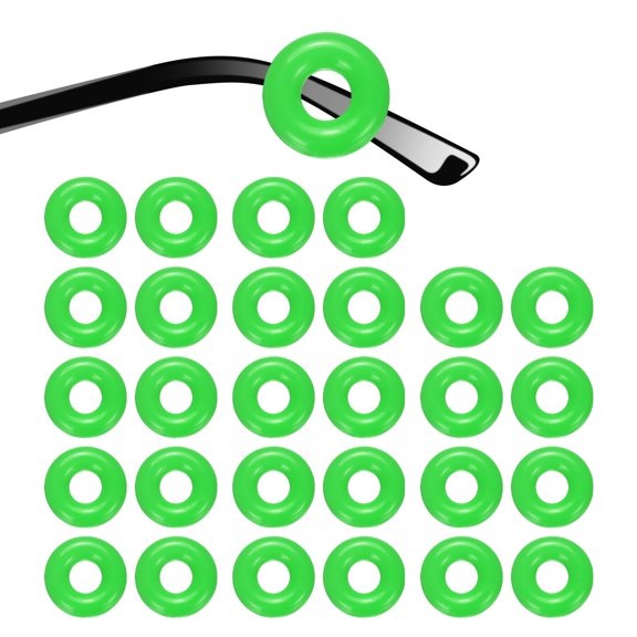 14 Pairs Glasses Ear Grip 0.44" Silicone Ring Type Eyewear Retainer, Green