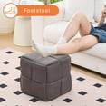 thumbnail image 5 of Tcbosik Corduroy Square Ottoman, 15.7-Inch Upholstered Stool with Soft Padding, Versatile Footrest and Accent Seat for Living Room, Gray, 5 of 7