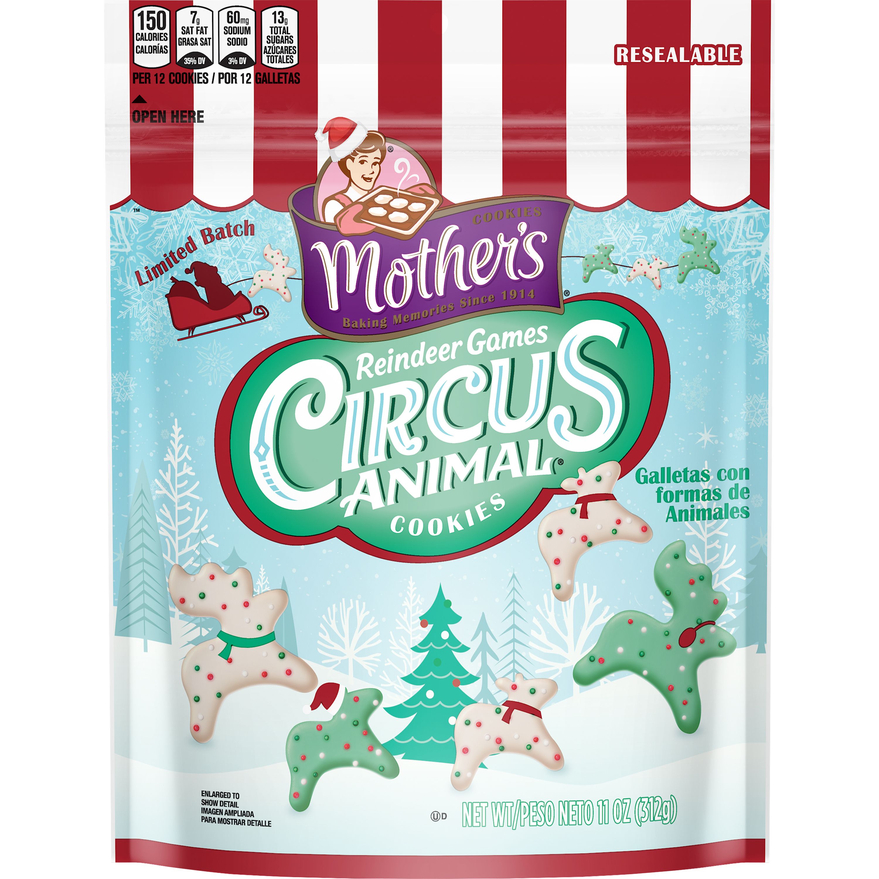 Mother's Circus Animal Cookies Reindeer Games Bag, 11 Oz