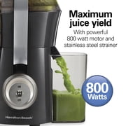 Hamilton Beach Big Mouth Pro Juicer Machine for Fruits and Vegetables with Extra Large Chute, Extractor de Jugos, Gray