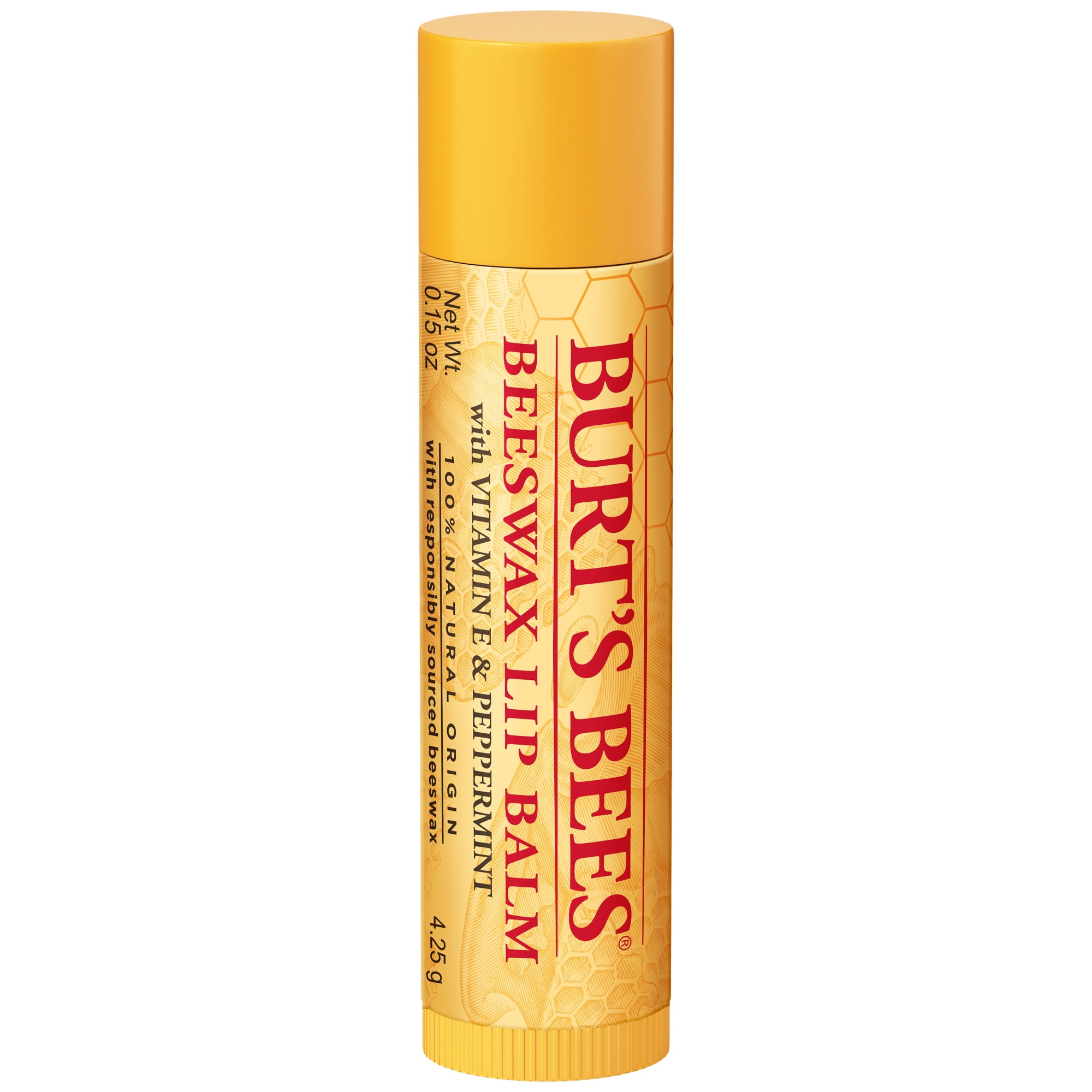 Burt's Bees Beeswax Lip Balm with Vitamin E and Peppermint, 1-Pack, 0.15 oz.