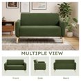 thumbnail image 5 of Bonzy Home 57.28" Loveseat Sofa, 2-Seater Short Plush Fabric Small Couch with Solid Wood Legs, Modern Compact Upholstered Sofa for Living Room Apartment Bedroom, Green, 5 of 8