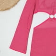 thumbnail image 5 of Umfun Chic Three-Piece Mesh Sheer Cover-Up Bikini Set with Gold Ring Cutout - Long Sleeve Beachwear for Vacation & Poolside Fashion, 5 of 9