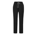 thumbnail image 4 of Women's Quick-Dry Scrub Work Uniform Set with V-Neck Short Sleeve Top & Pants, Pocketed Medical Nurse Outfit for Healthcare Professionals (Solid Color),Black L, 4 of 5