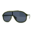 thumbnail image 3 of Lunettes de Soleil Sport Emblématiques des Années 80 Oversize Shield Racer en Plastique Vert Noir, 3 of 4