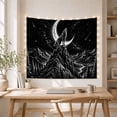 thumbnail image 4 of Howling Wolf on Jagged Mountain Under Crescent Moon, Dramatic Vintage Illustration for Wildlife Lovers, Wolf Wall Art, Halloween Gift, Tapestry Wall Hanging for Bedroom and Dorm, 4 of 6