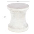 thumbnail image 4 of DecMode 14" x 16" White Fiberclay Ceramic Distressed Hourglass Outdoor Accent Table, 1-Piece, 4 of 16