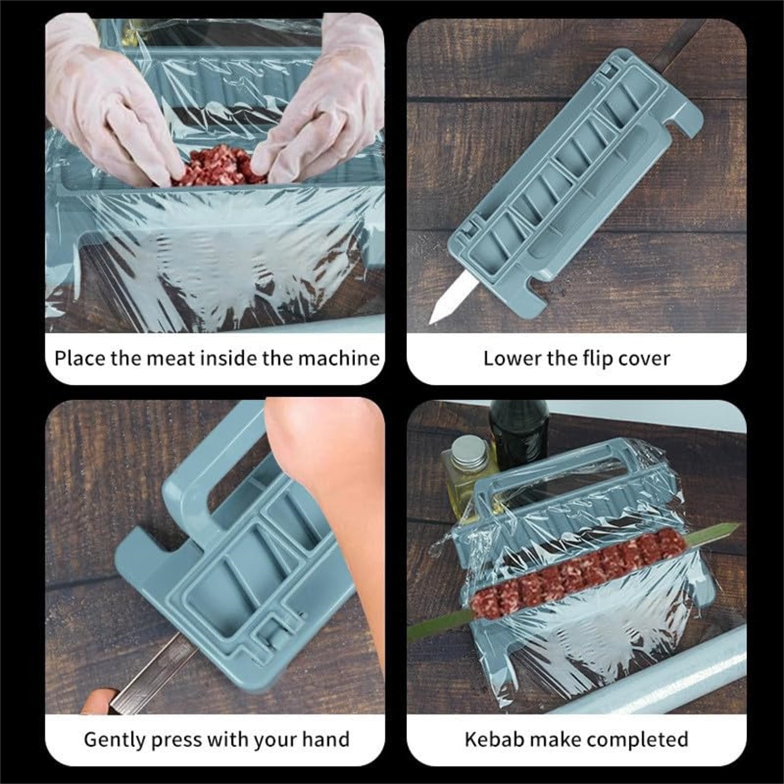 Portable Folding Barbecue Mould Skewer,Outdoor Barbecue Practical Tool Skewer