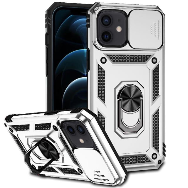 Estuche GANGXUN para iPhone 12 Pro, soporte giratorio 360°, estilo mecánico y magnético