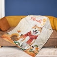 thumbnail image 4 of Happy Thanksgiving Akita with Turkey Pumpkins Autumn Vibes Cozy Fleece Blanket Inu Dog Lover Warm Soft Throw Blanket - 12018, 4 of 5