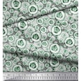 thumbnail image 2 of Soimoi Green polyester Crepe Fabric Cucumber Vegetable Print Fabric by the Yard 42 Inch Wide, 2 of 2