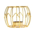 thumbnail image 2 of Candle Holder, Golden Pumpkin Shape Small Compact Tealight Candle Holder Clean Lines  For Gifts, 2 of 7