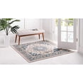 thumbnail image 2 of Unique Loom Salzburg Collection Classic Traditional Design Oriental Inspired Border Area Rug, 5 ft Square, Beige/Blue, 2 of 2
