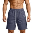thumbnail image 3 of Men's Casual Shorts 5 Inseam Quick Dry Lightweight Stretchy For Beach Vacation Hiking Gym Workout Running | Zenithor,Navy XXS, 3 of 6