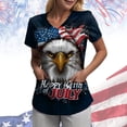 thumbnail image 2 of CAICJ98 Women's 250Th Anniversary Print V-Neck T-Shirt 1776-2026 250Th Anniversary Tee Patriotic T Shirt Women (Dark Blue,XXL), 2 of 6