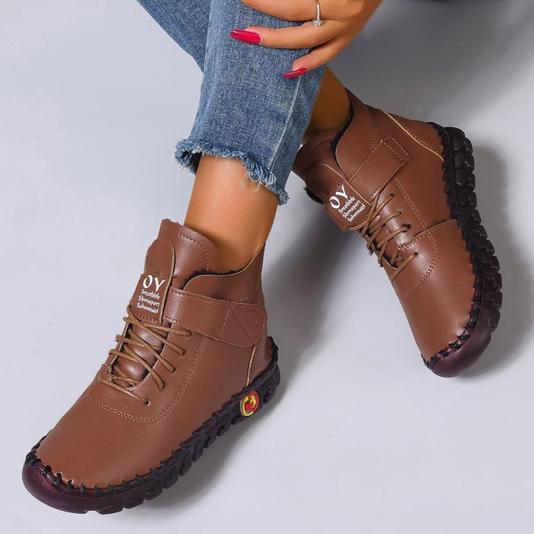 Modisza Mens Casual Leather Shoes Lace up Ankle Chukka Boots 