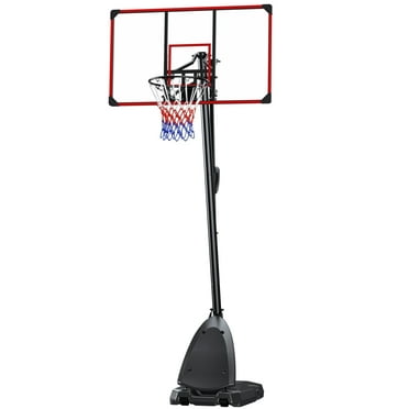 Portable Basketball Hoop for Indoor & Outdoor Use,44" Shatterproof Backboard, Adjustable Height 4.9ft to 10ft for Kids, Teens, Adults