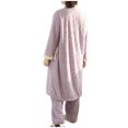 thumbnail image 6 of uublik Bathrobes for Women Flannel Robes Casual 2Pcs Long Sleeves Robes Pants Winter Woman Bathrobe Nightwear Purple, 6 of 6