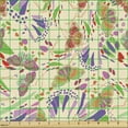 thumbnail image 2 of Butterfly Fabric by the Yard, Colorful Ornamental Flying Insects Drawing Abstract Spots Grunge Layout, Upholstery Fabric for Dining Chairs Home Decor Accents, Champagne Multicolor by Ambesonne, 2 of 5