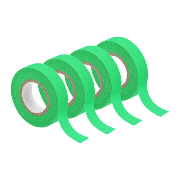 Uxcell 4Rolls 0.6inch x 32.8feet Neon Gaffers Cloth Tape Glow in the Dark Tape, Green