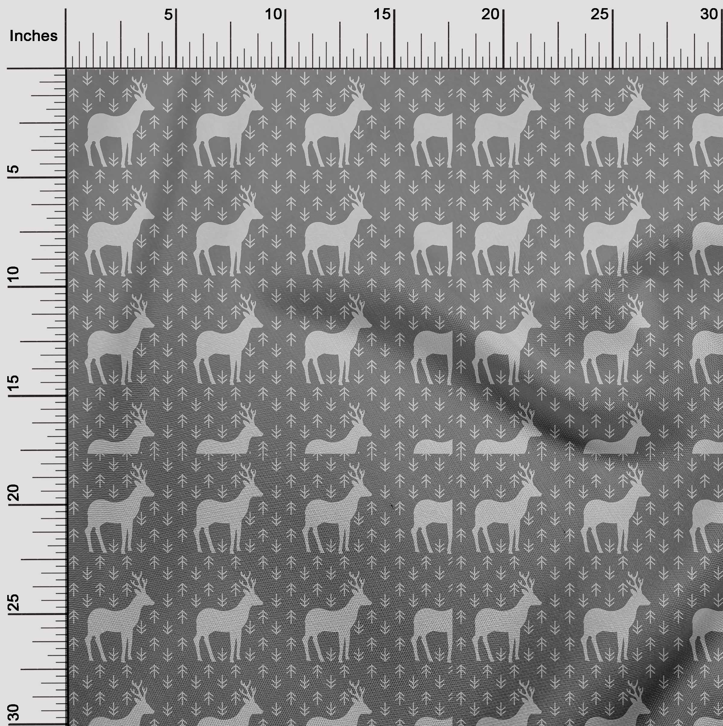 oneOone Polyester Spandex Gray Fabric Merry Christmas Sewing Craft Projects Fabric Prints By Yard 56 Inch Wide