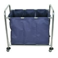 thumbnail image 3 of Industrial Laundry Cart With Steel Frame & Navy Canvas Bag With Dividers, 3 of 3