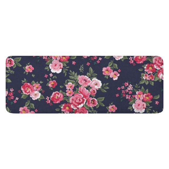 Pioneer Flower Floral Print Pattern Kitchen Rug Mat,Kitchen Runner Rugs Non Skid Washable,Decorative Kitchen Floor Mats for Kitchen,Sink,Laundry,17"x47.2"