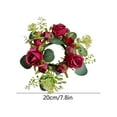 thumbnail image 3 of Candles Rose Ring Wreath, Valentine's Day Dining Table Centerpiece, Floral Candlestick Holder Decor, for Wedding Anniversary Party, Decorative Flower Garland, 3 of 6