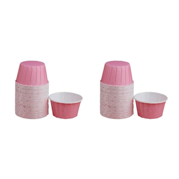 Naiovety 50 vasos de regalo de un solo para golosinas congeladas y yogur, paquete a granel de 50 tazones de helado de un solo , recipientes para Rosa 2Conjunto