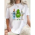 thumbnail image 2 of Women's Fun Turkey Trio Graphic Tee - Casual & Sporty Round Neck Short Sleeve, Comfortable Polyester Blend Summer Top with Vibrant Cartoon Print, 2 of 8