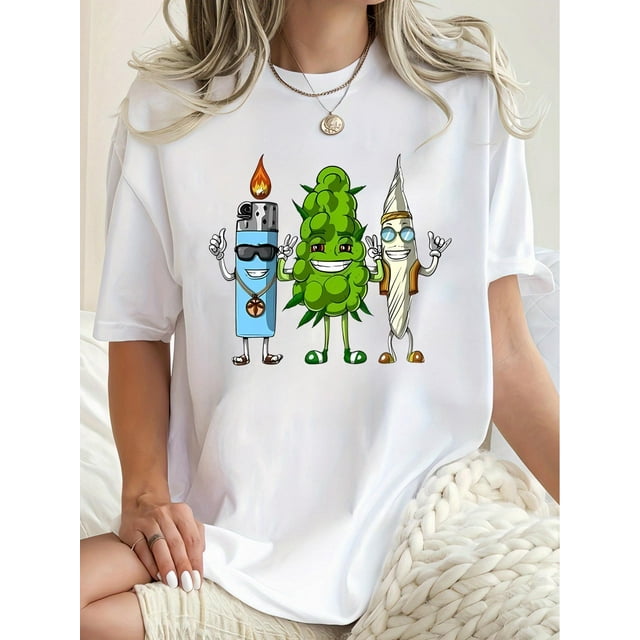 Camisetas de manga corta para mujer, diseño gráficoWomen's Fun Turkey Trio Graphic Tee - Casual & Sporty Round Neck Short Sleeve, Comfortable Polyester Blend Summer Top with Vibrant Cartoon PrintFat