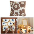 thumbnail image 4 of facefd Throw Pillow Cover Kit Printed Rug Punch Needle Material Punch Set Brown Flower, 4 of 9