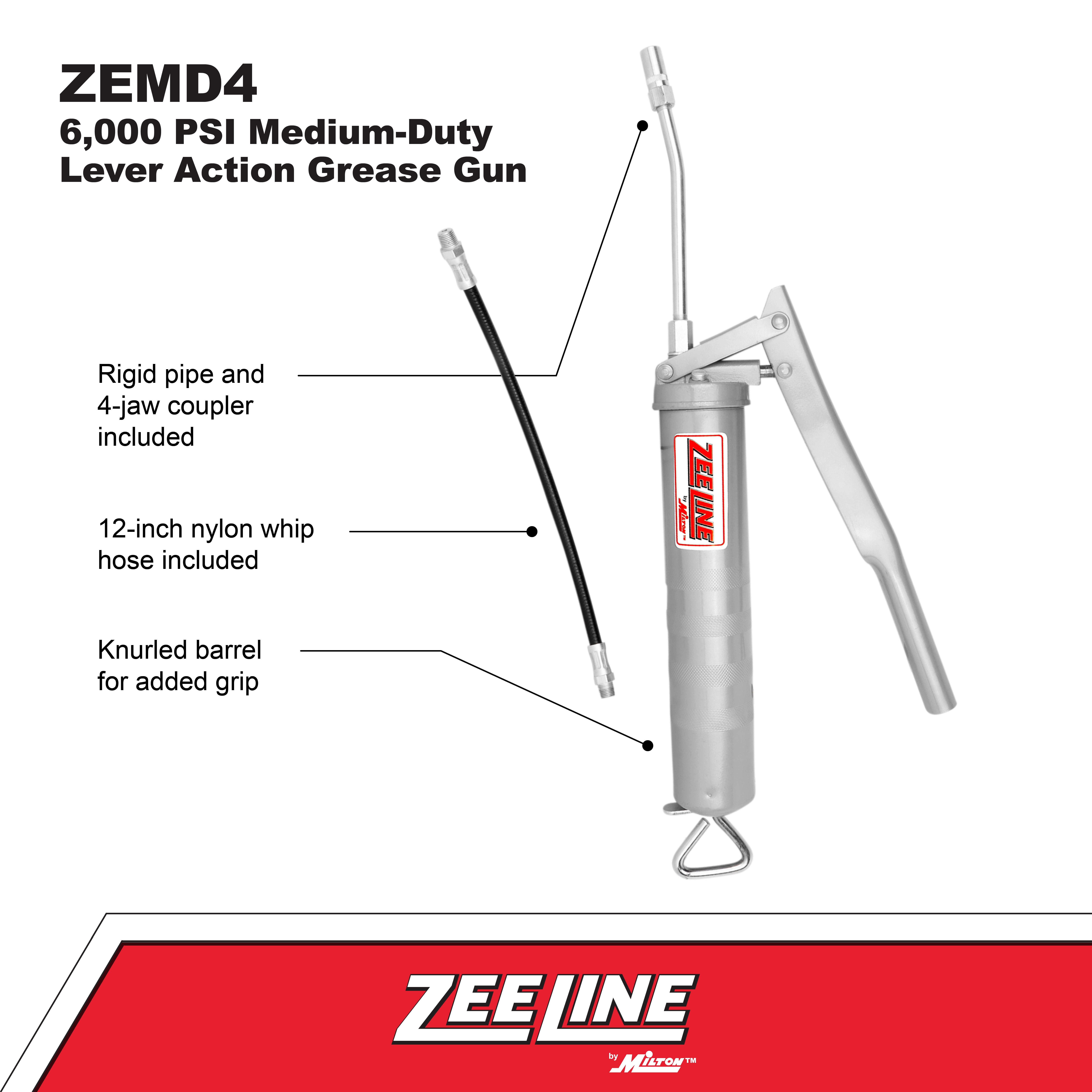 6,000 Psi Medium-Duty Lever Action Grease Gun