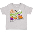 thumbnail image 3 of Inktastic My First Halloween- train with pumpkins, bats, cat,and ghost Boys or Girls Toddler T-Shirt, 3 of 5