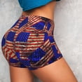 thumbnail image 2 of KLL Vintage USA Flag Pattern Workout Shorts for Women Scrunch Short Gym Yoga Running Sport Active Exercise Fitness Shorts, 2 of 5