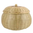 thumbnail image 1 of Cesta de almacenamiento tejida de bambú, organizador de comestibles de cocina, cesta multiusos para guardar huevos y ajos., 1 of 7