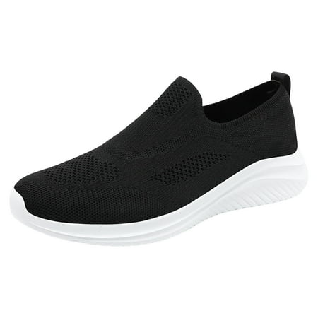 Ketyyh-chn99 Men s Sneakers Mens Running Shoes Men s Slip on Shoes Casual Shoes Lightweight Breathable Anti-Slip White 9