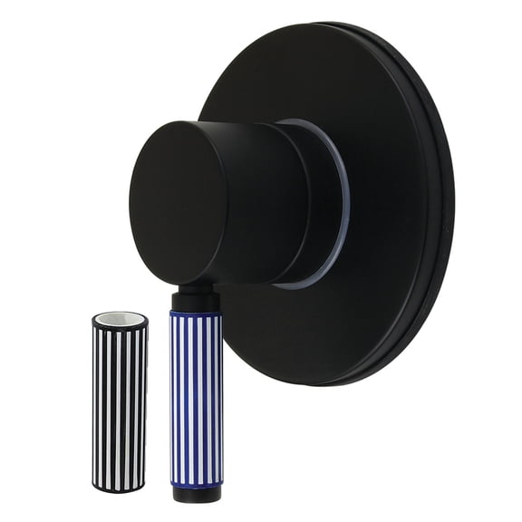 Kingston Brass KS3030KPS Verona Single-Handle Three-Way Diverter Valve with Round Trim Kit, Matte Black