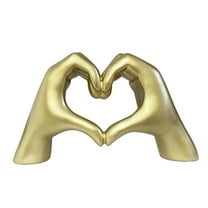 Mainstays Heart Hands 9” Home Decor Gold Resin Figurine