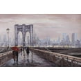 thumbnail image 3 of Pont de Brooklyn avec Passantsby - Toile 24"x36 Pouces - Impression à la Demande, 3 of 5