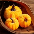 thumbnail image 3 of 12 Pcs Orange Velvet Pumpkin Set, Velvet Pumpkins, Decorative Pumpkins, Artificial Pumpkins, Soft Plush Fabric Small Fall Decorative Accents for Holiday Seasonal Display, 3 of 3