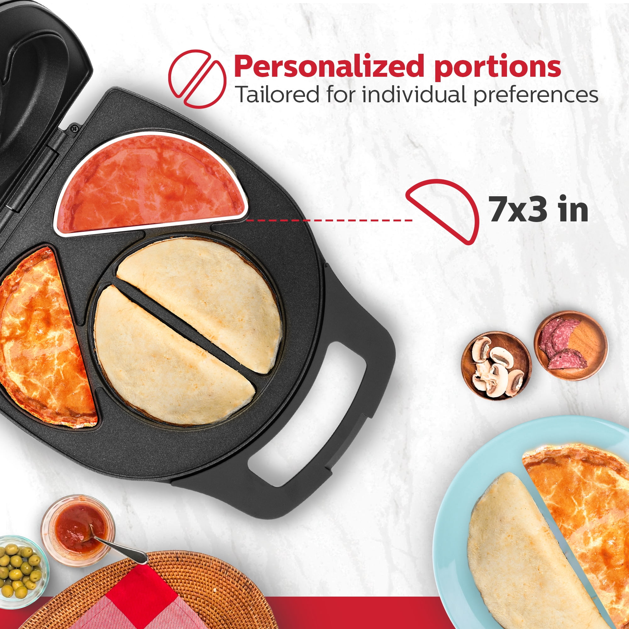 Holstein Housewares - Non-Stick 4 Section Omelet & Frittata Maker - Makes 4 Individual Portions Quick & Easy