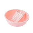 thumbnail image 4 of Lavabo con tabla de lavar, práctico y que ahorra espacio, con soporte para jabón. Raya rosa, 4 of 9