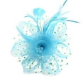 thumbnail image 3 of Discount! Fdelink Hat for Women Tea Party Headband Wedding Flower Mesh Feathers Hair Clip Party Headband (Sky Blue), 3 of 3
