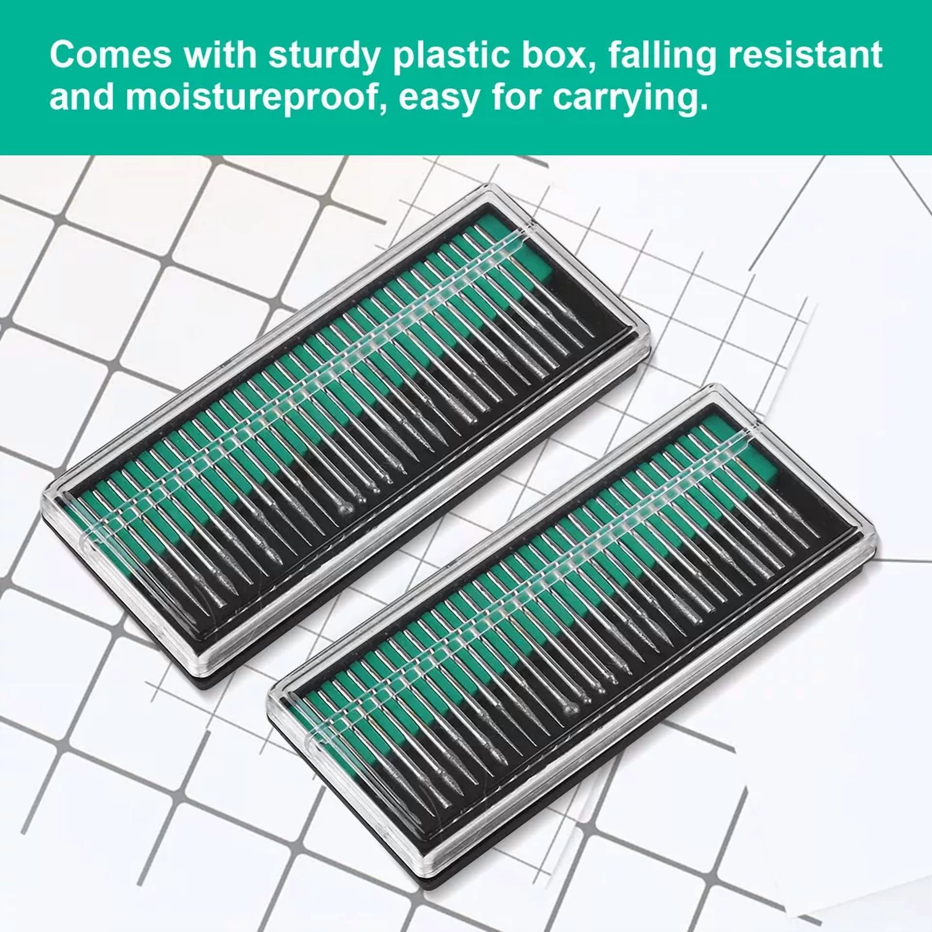 CIRCLE- 90Pcs 1/8" Diamond Burr Bits Drill Set Rotary Multi Tool Accessories For Dremel