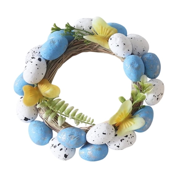 HASACHYL Easter Egg Grapevine Wreath, Spring Holiday Front Door Table Decor, Rustic Farmhouse Party Decoration, Seasonal Hanging Ornament