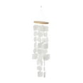 thumbnail image 6 of DecMode 20" White Capiz Shell Waterfall Geometric Windchime, 6 of 7