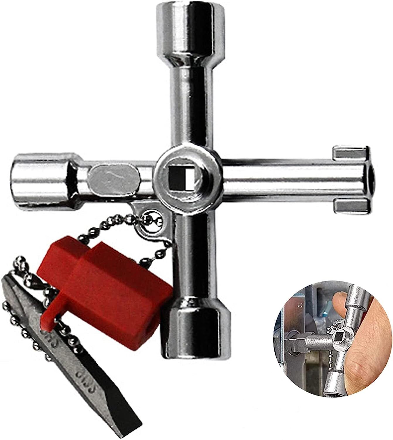 Meter Box Key, Radiator Bleed 6Way MultiFunctional Utilities Key, Electric Meter Box Key Valve