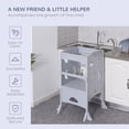 thumbnail image 3 of CoSoTower Step Stool with Safety Rail and Support Handles Kitchen Counter Step-up Helper, 3 of 7